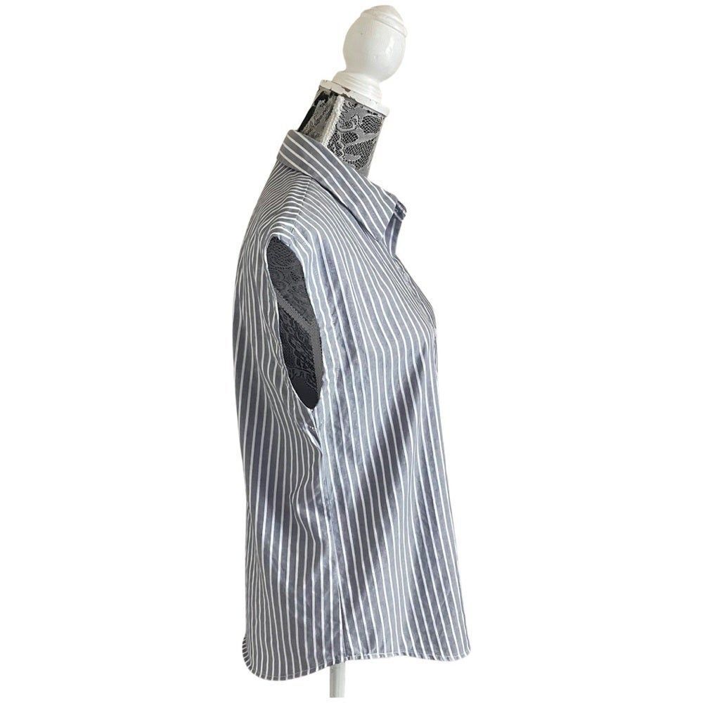 Kal Rieman Stripe Button Front Shirt Size Small - Picture 2 of 8